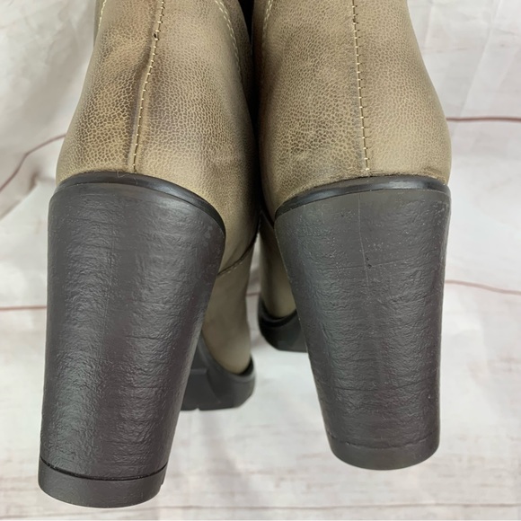 Steve Madden boots shoes knit sweater platform heel leather double zip grey 9.5 - Picture 14 of 16